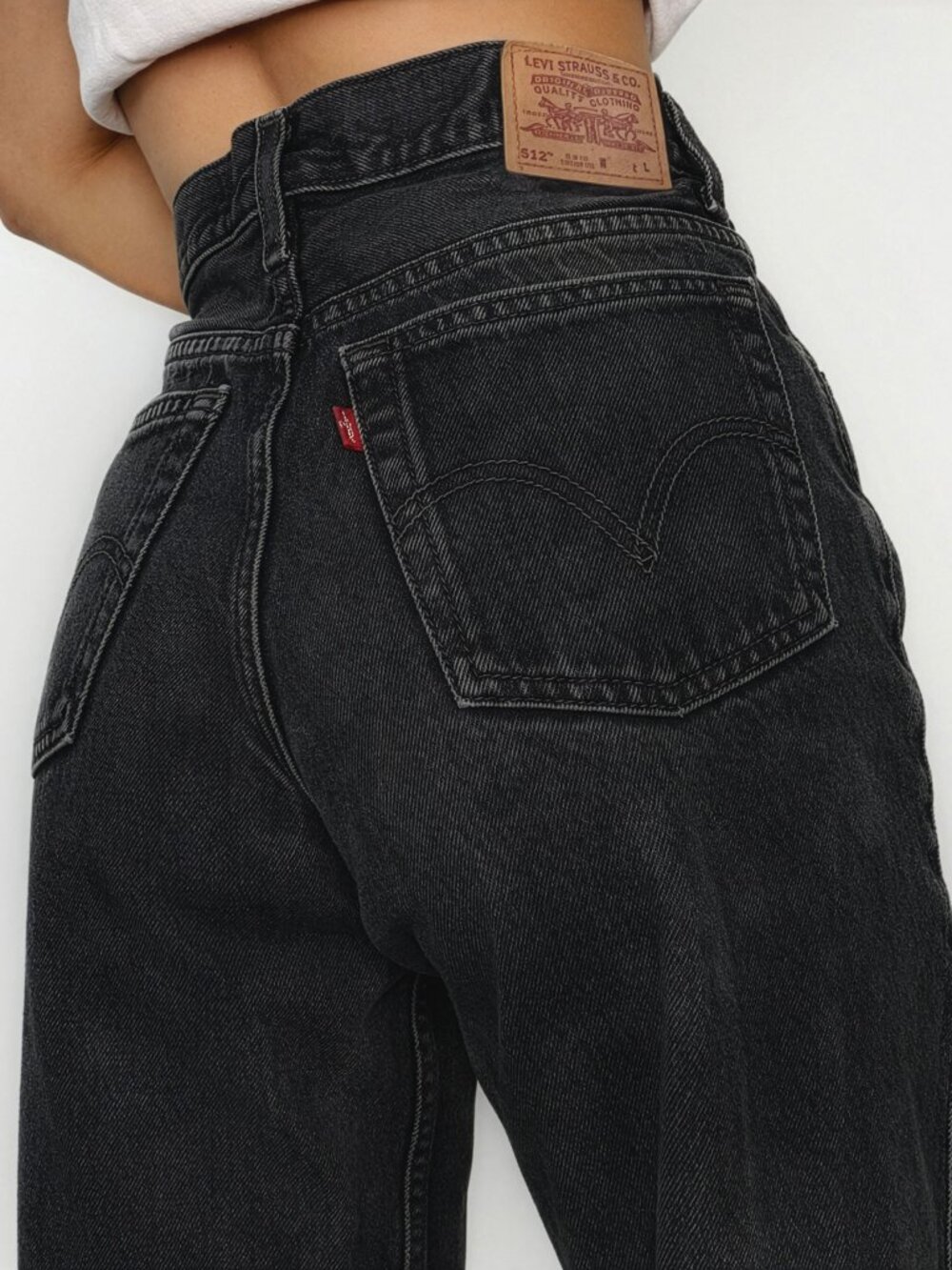 VTG 90s Levis 512 Made in USA Washed Black Jeans 11 / 27''